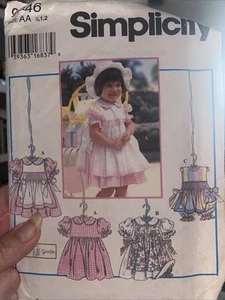 Vintage 1996 Simplicity Toddler Dress & Pinafore 9646 Size 1/2-2 Uncut - Picture 1 of 3