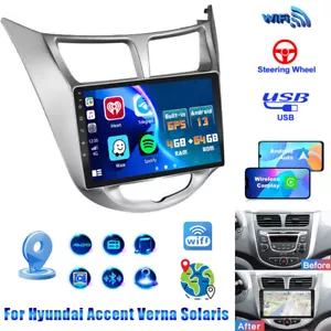 Apple CarPlay For Hyundai Accent 2011-2019 Car Stereo Radio Android 13 GPS NAVI - Picture 1 of 13