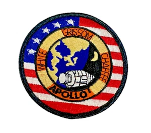 NASA Apollo 1 White Grissom Chaffee Space Mission Vintage Patch - Bild 1 von 6