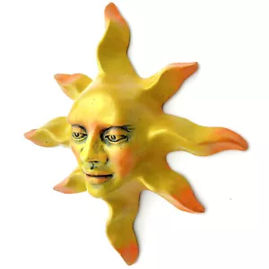 Sun Face Sculpture, Classic Indoor/Outdoor Wall Art Ready to Hang, Handcrafted - Picture 1 of 13