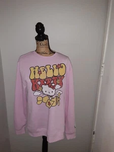 Sanrio Medium Hello KItty Pink Graphic Crewneck Sweatshirt NWT - Picture 1 of 12