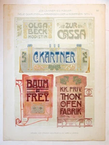 NEUE SCHRIFTEN und FIRMENSCHILDER im MODERN STIL 1, lithogr. Art nouveau Pl n°50 - Picture 1 of 1