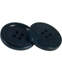 Set of 10 Premium Polished Navy Blue Corozo Buttons 25mm 1 Inch for Coats Jacket - Picture 1 of 3