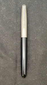 VTG USA PARKER 21 FOUNTAIN PEN BLACK BARREL TRIM/CHROME CAP "F" STEEL NIB c1960 - Picture 1 of 12