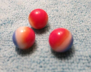 Vintage Vitro All-Red Marbles 5/8" Near-Mint Condition Set of 3 Red White Blue - Picture 1 of 3