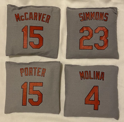 St Louis Cardinals Cornhole Bags GRAY set of 4 MOLINA/catchers - 5/30/22 SGA NIB Cover