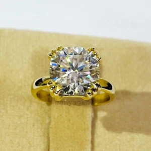 5 Ct. Cushion Cut Treated White Diamond Great Shine Ring in 925 Silver certified - Picture 1 of 6