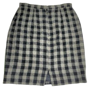Star Woman's Waist 30" Mid Length White and Black Plaid Lined Skirt - NWOT - Picture 1 of 3