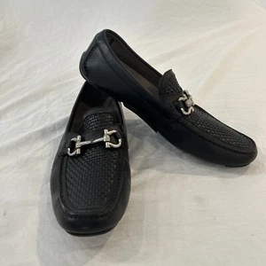 Zapato de Conducción Salvatore Ferragamo Tejido Parigi Bit Talla 9 1/2 E, Negro, Para Hombre - Imagen 1 de 12