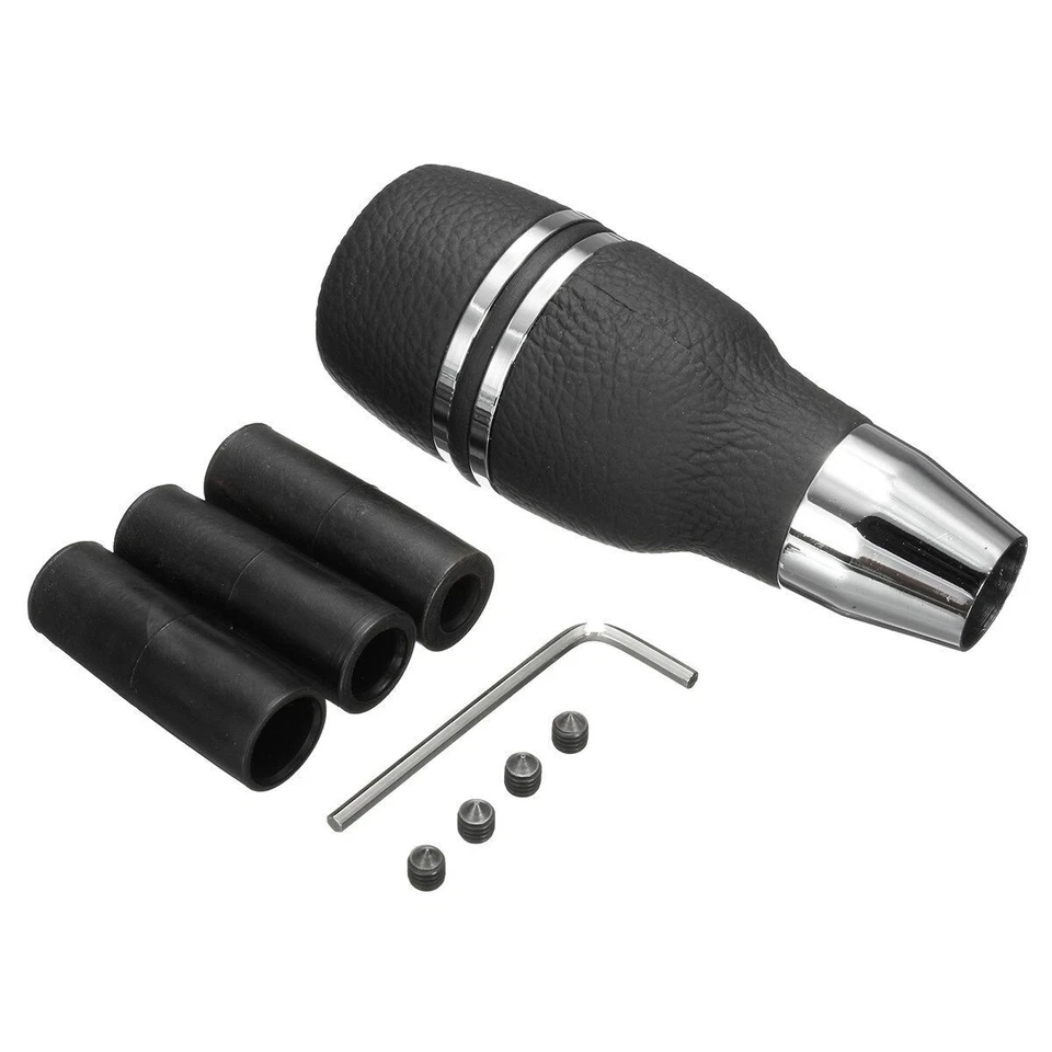 Universal Car Automatic Aluminum Leather Gear Stick Shift Knob Shifter Lever New - Image 1 of 1