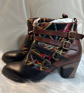 Botas Spring Step L' Artiste para mujer talla 9 10 41 marrón rojo botín al tobillo ¡En muy buena condición! - Imagen 1 de 11