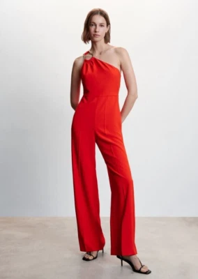 Macacão assimétrico laranja MNG by MANGO com detalhe metálico tamanho GG novo com etiquetas - Imagem 1 de 4