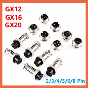 GX12 GX16 GX20 Aviation Plug 2 3 4 5 6 8 Pin Male Female Panel Cable Connector - Picture 1 of 42