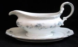 Johann Haviland GUIRNALDA AZUL BAVARIA Gravy Boat con placa base EXCELENTE ESTADO - Imagen 1 de 1