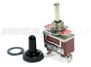 Toggle Switch Heavy Duty 20A/125V Momentary SPDT (On)-Off-(On) w/Waterproof Boot - Picture 1 of 9