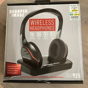 SHARPER IMAGE WIRELESS HEADPHONES W/BUILT-IN MICROPHINE SHP925 BLK - PREOWNED - Picture 1 of 12