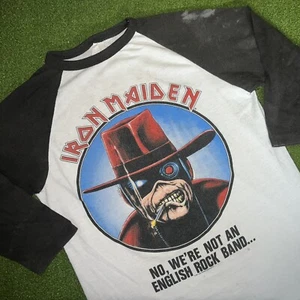 Rara camicia vintage 1987 Iron Maiden California or Bust Tour taglia media - Foto 1 di 12