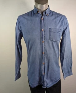 Feraud Button Down Denim Shirt Large Fitted Like Medium - Picture 1 of 4
