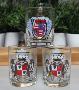 Set 3 Occhiali NEIMAN MARCUS Doppio Old Fashioned Scudo Crest Aquila Imperiale - Foto 1 di 9