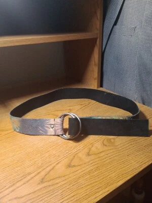 Free People Storyteller Leather Belt Artwork Tropical Botanical One Size  - Image 1 of 4