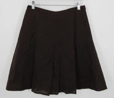 Falda acampanada Mossimo para mujer talla 4 marrón forrada diseño de ojales cremallera lateral Foto 1 de 4