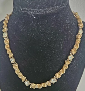 Vintage Hattie Carnegie Goldtone Rhinstone Choker Trailing Chain Missing Stones - Picture 1 of 8