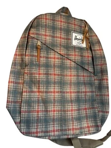Herschel Supply Co. Mochila a cuadros con correas de cuero - tonos rojos y azules - Imagen 1 de 7
