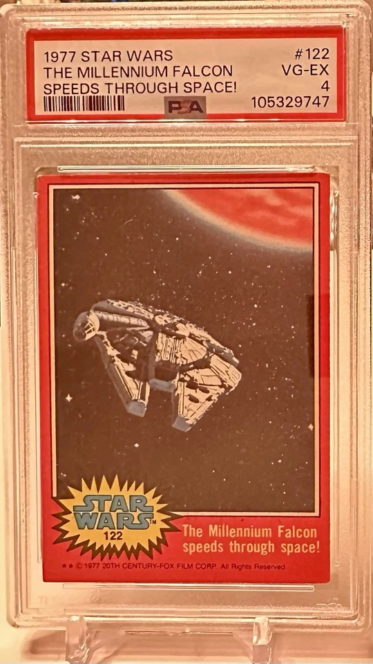 1977 Topps Star Wars, Red Series, Millennium Falcon Speeds Through Space - PSA 4 - Image 1 of 1