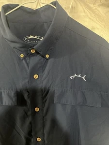 Bluefin Size L Fishing Shirt Breathable Designed In USA Long Sleeve Button Up - Picture 1 of 12
