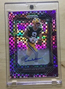 🔥2022 Prizm Christian Watson Rookie Auto Purple Power SP Packers #’d/49 RC - Imagen 1 de 2