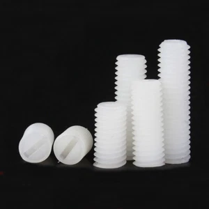 M3 M4 M5 M6 M8-M12 Nylon Slotted Headless Head Set Screw Plastic Insulated Bolt - Picture 1 of 2