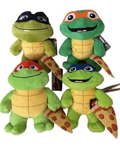 Teenage Mutant Ninja Turtles 6" Plush Set Of 4 With Pizza Raphael - Picture 1 of 2