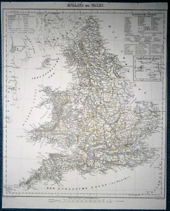 1848 Sohr Berghaus Karte ENGLAND UND WALES, #57 - Bild 1 von 1