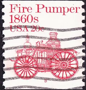US - 1981 - 20 Cents Vermilion 1860's Fire Pumper Coil Plate #8 Single #1908 - Picture 1 of 1