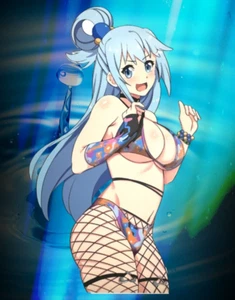 Anime Waifu Vinyl Decal Transparent Background Aqua KonoSuba - Picture 1 of 2