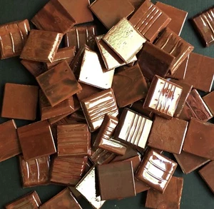 25 Mosaic Tiles 3/4" Brick Red Vetricco Italian Glass Tiles Supplies #74 - Picture 1 of 1
