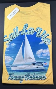 Authentic Tommy Bahama Men's Graphic T / Angel Fish Heather-Yellow / SAIL LA VIE - Picture 1 of 10