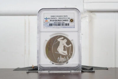 2008 Canada Olympics- Freestyle Ski Silver Coin PF69 Ultra Cameo NGC - Image 1 of 2