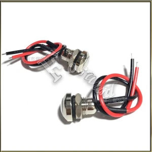 Metal Momentary Push Button Switch SPST W/ Cable 20-50cm Waterproof 8mm Car Boat - Picture 1 of 3