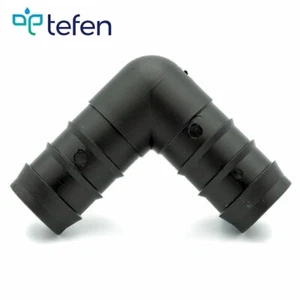 Tefen Black Irrigation Hose Fitting Union/Equal Elbow - PP Plastic Packs 5/10/25 - Picture 1 of 6