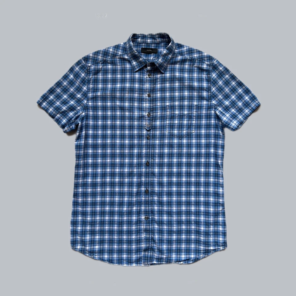 Camisa DIESEL Hombre Algodón Azul Cuadros Manga Corta Talla M Foto 1 de 4