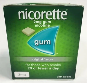 NICORETTE ORIGINAL FLAVOUR 2mg GUM X 1260 Pieces - FREE INTERNATIONAL SHIPPING - Picture 1 of 1