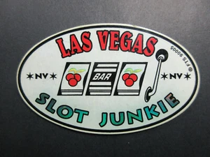 vintage Las Vegas Nevada Slot Junkie souvenir rubber fridge magnet - Picture 1 of 3