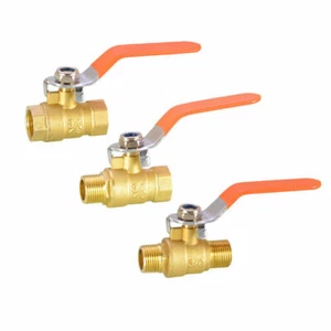  Brass Ball Valve BSP 1/4" 3/8" 1/2" 3/4" Female/ Male Thread Long Lever Handle - Picture 1 of 16