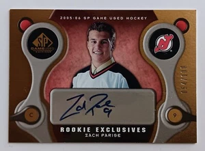 2005-06 SP Game Used Rookie Exclusives Auto Zach Parise /100 New Jersey Devils - Picture 1 of 2