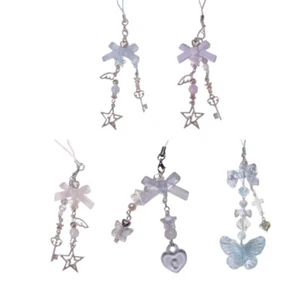Fashion Bowknot Butterfly Charm Pendant Phone Chain Pocket Keychain Strap - Zdjęcie 1 z 13