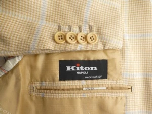 Kiton Blazer 52R/42R Cashmere Plaid Excellent Condition Jacket Sport Coat Silk - Picture 1 of 9