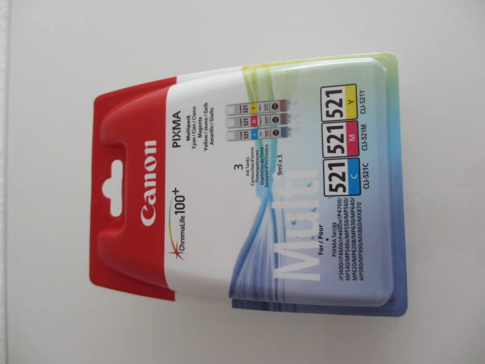 Original 5x Canon Pixma PGI-520BK CLI-521CMY+Bk iP4600 MP540 MP620 MP980 iP4700 - Image 1 of 3