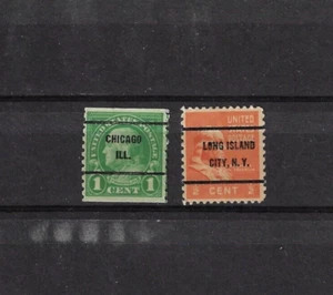US STAMPS PRESIDENT PRECANCEL LONG ISLKAND NY + CHICAGO - Picture 1 of 1