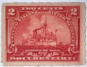 Travelstamps: 1898 US Stamps Scott #R164 “Battleships”Revenue Mint Og Nh, MOGNH - Picture 1 of 8